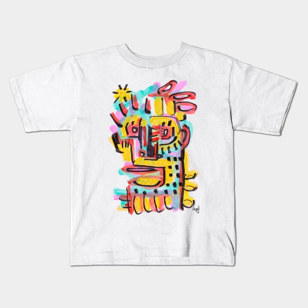 face Kids T-Shirt by Angel Rivas